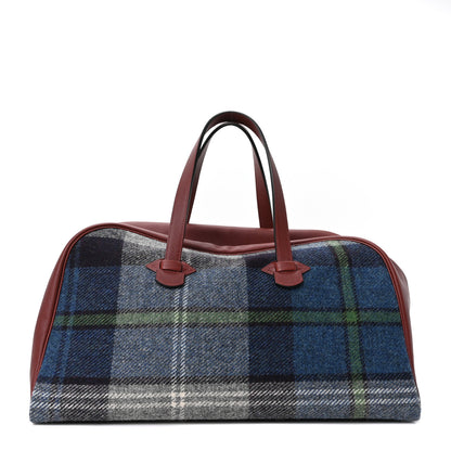 Hermes Evercolor Wool Tweed Tartan Galop d'Hermes Fourre Tout 50 Rouge H Bleu De Malte 1 of 8