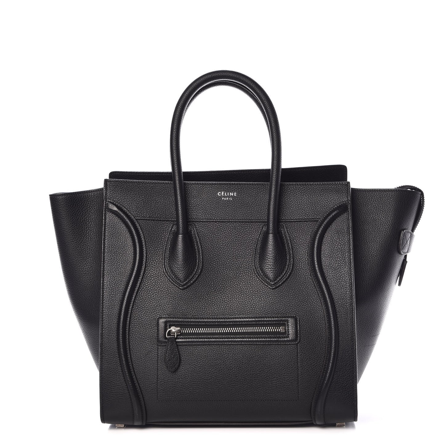 Drummed Calfskin Mini Luggage Black