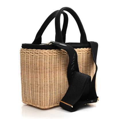 Prada Wicker Canvas Tote Naturale Black 2 of 9