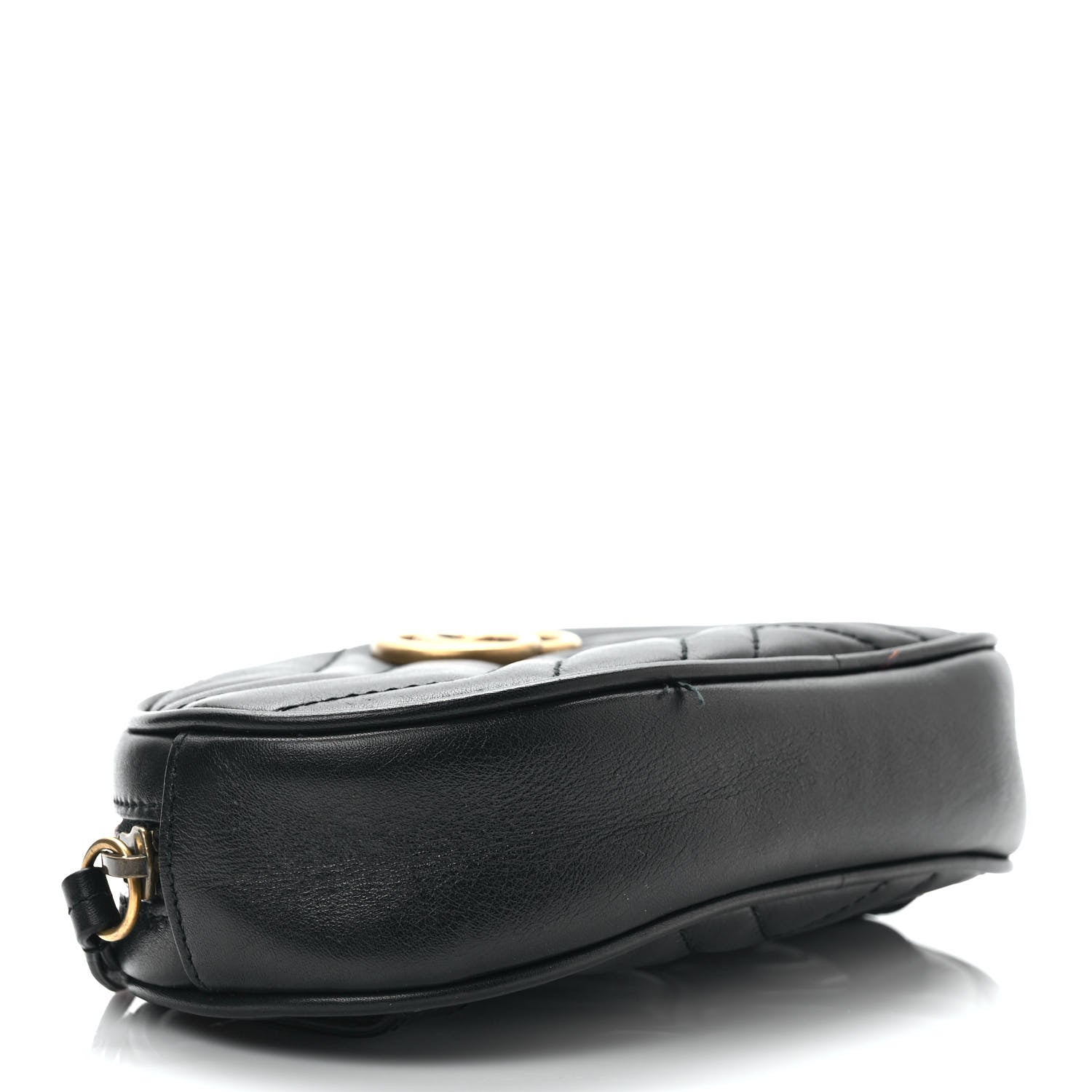 Gucci Calfskin Matelasse GG Marmont Belt Bag 85 34 Black 4 of 12