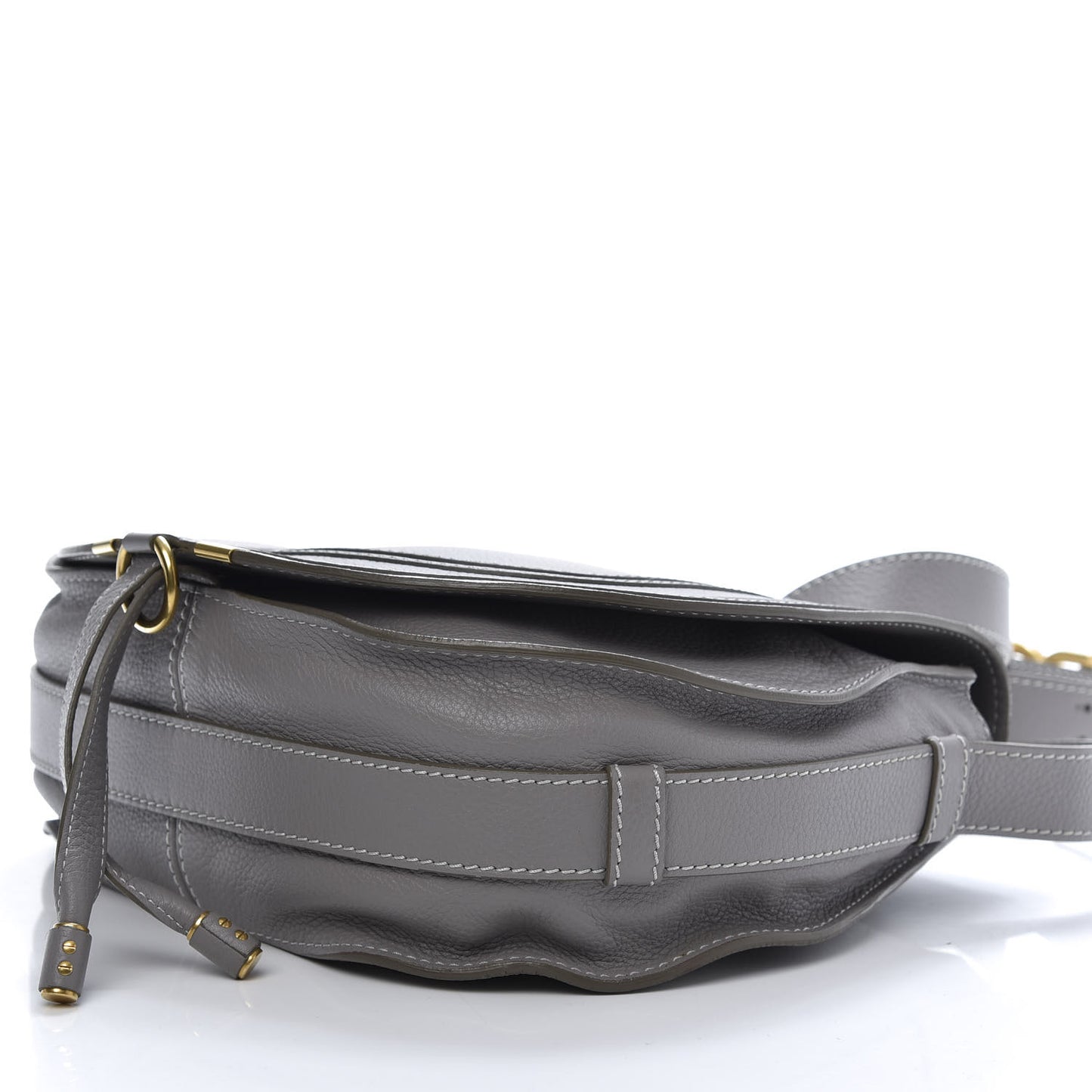 Calfskin Medium Marcie Round Crossbody Bag Cashmere Grey