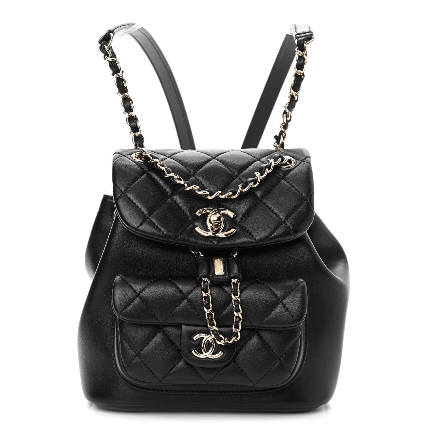 Chanel Lambskin Quilted Small Duma Drawstring Backpack Black 1 of 9
