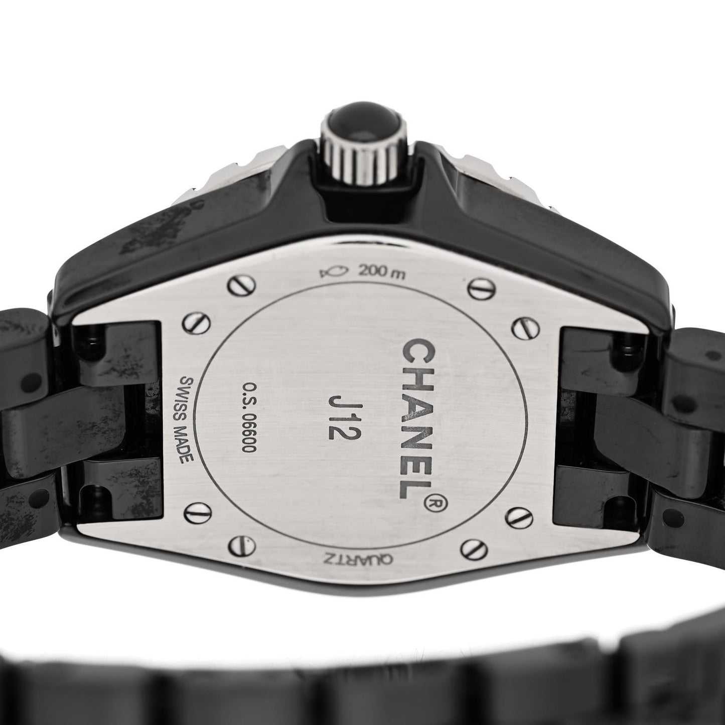 Stainless Steel Ceramic Diamond 33mm J12 Quartz Watch Black