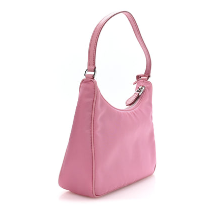 Prada Tessuto Nylon Saffiano Mini Re-Edition 2005 Bag Begonia 3 of 13