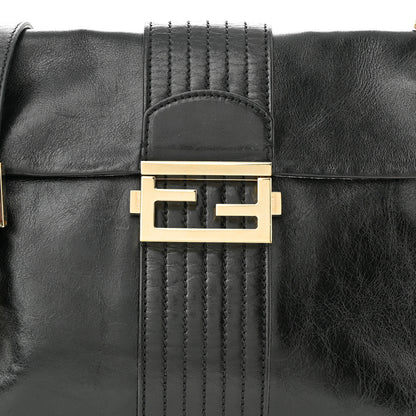 Fendi Vitello Acqua Maxi Baguette Shoulder Bag Black 7 of 10