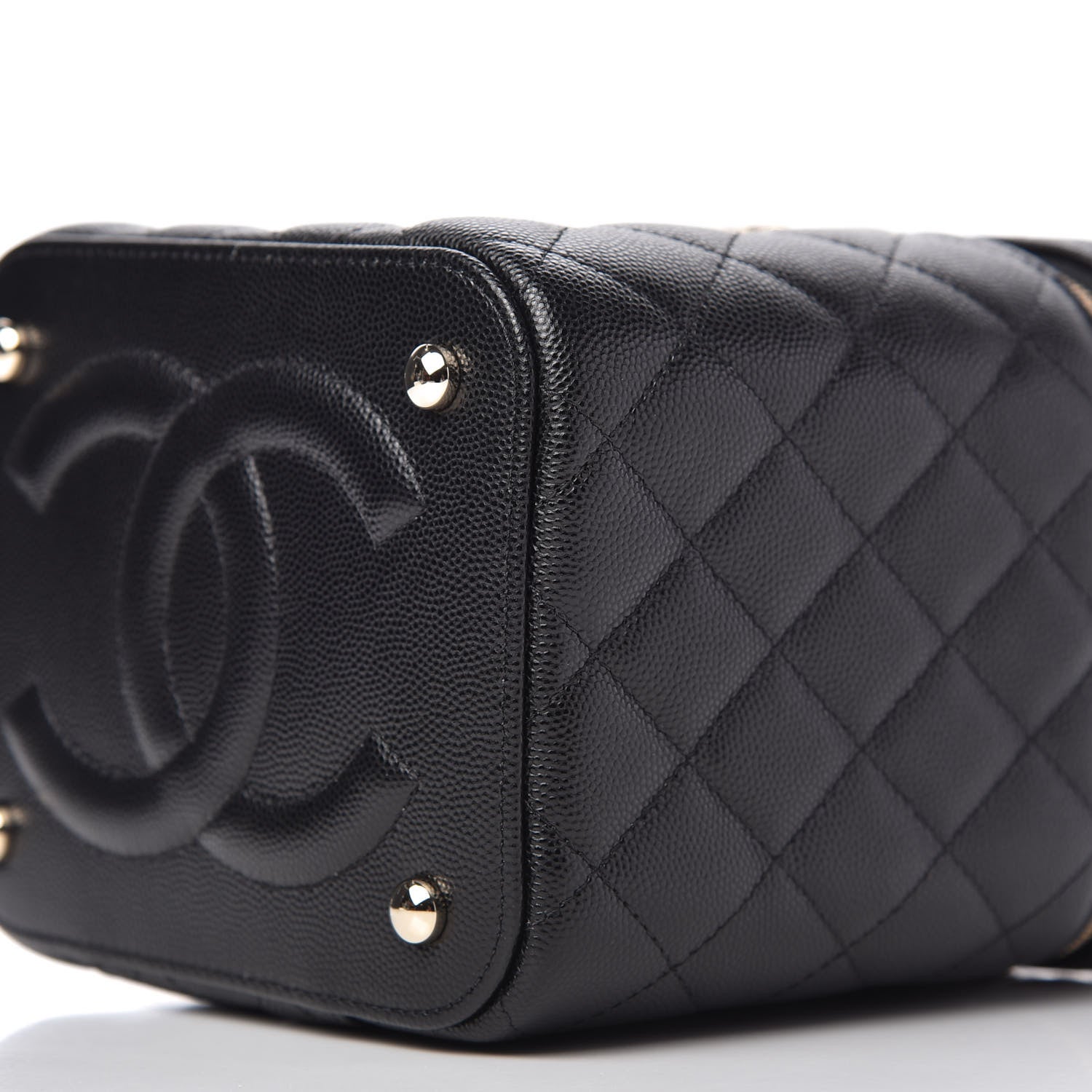 Chanel Caviar Quilted Small Top Handle Vanity Case With Chain Black 7 of 10