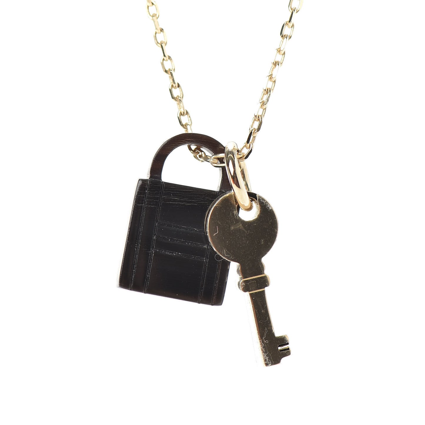 Permabrass Buffalo Horn Amulette Padlock PM Pendant Necklace
