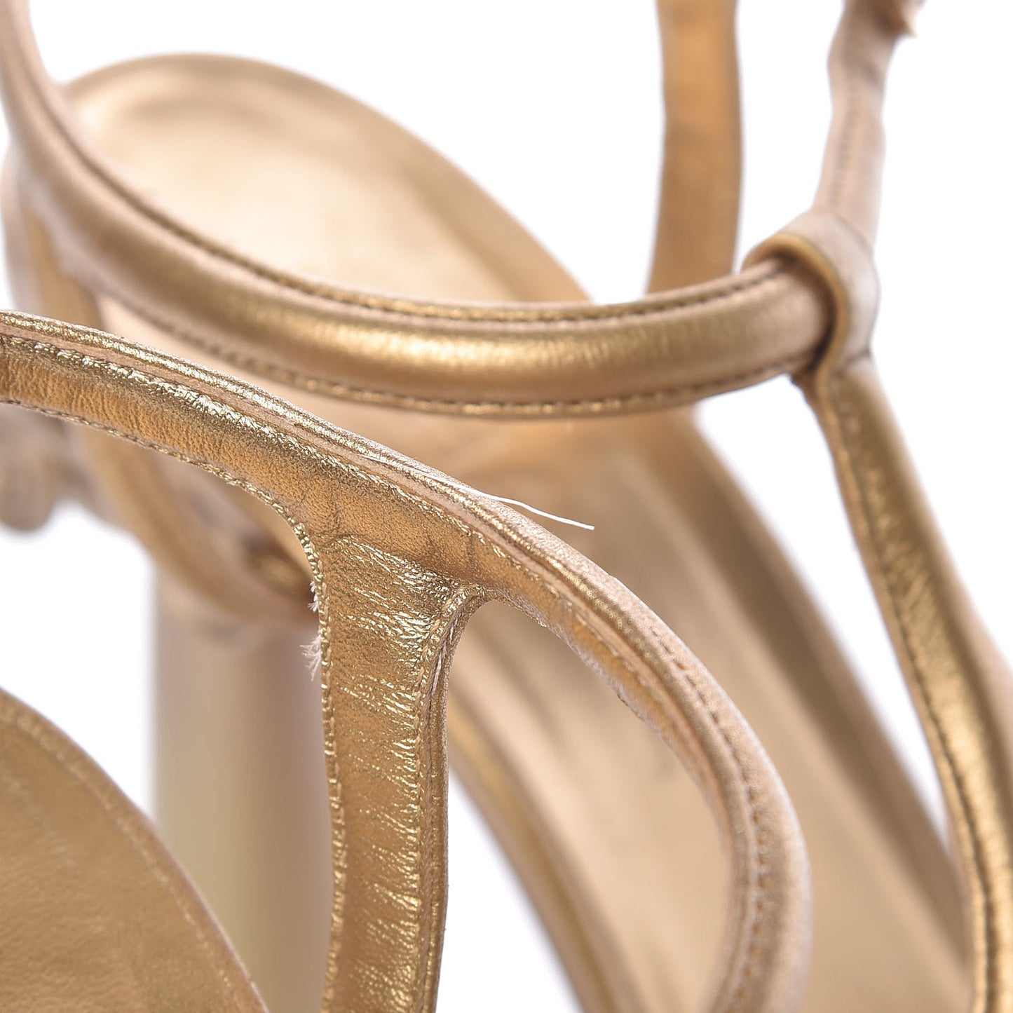 Laminated Lambskin Parthenon Platform Sandals 40.5 Gold