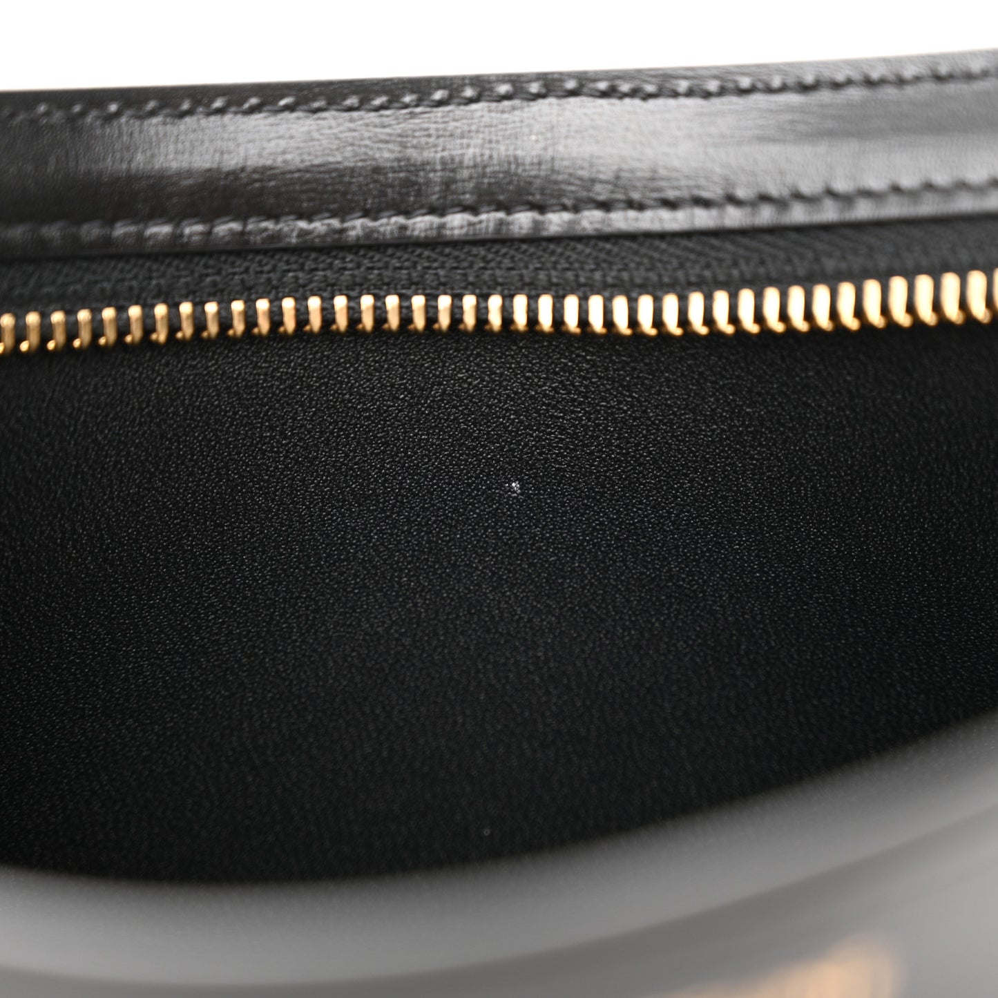 Shiny Calfskin Medium Croque Bag Black