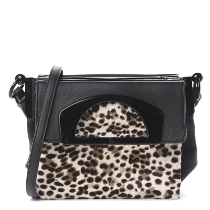 Christian Louboutin Calf Hair Leopard Print Passage Messenger Bag Black 1 of 8