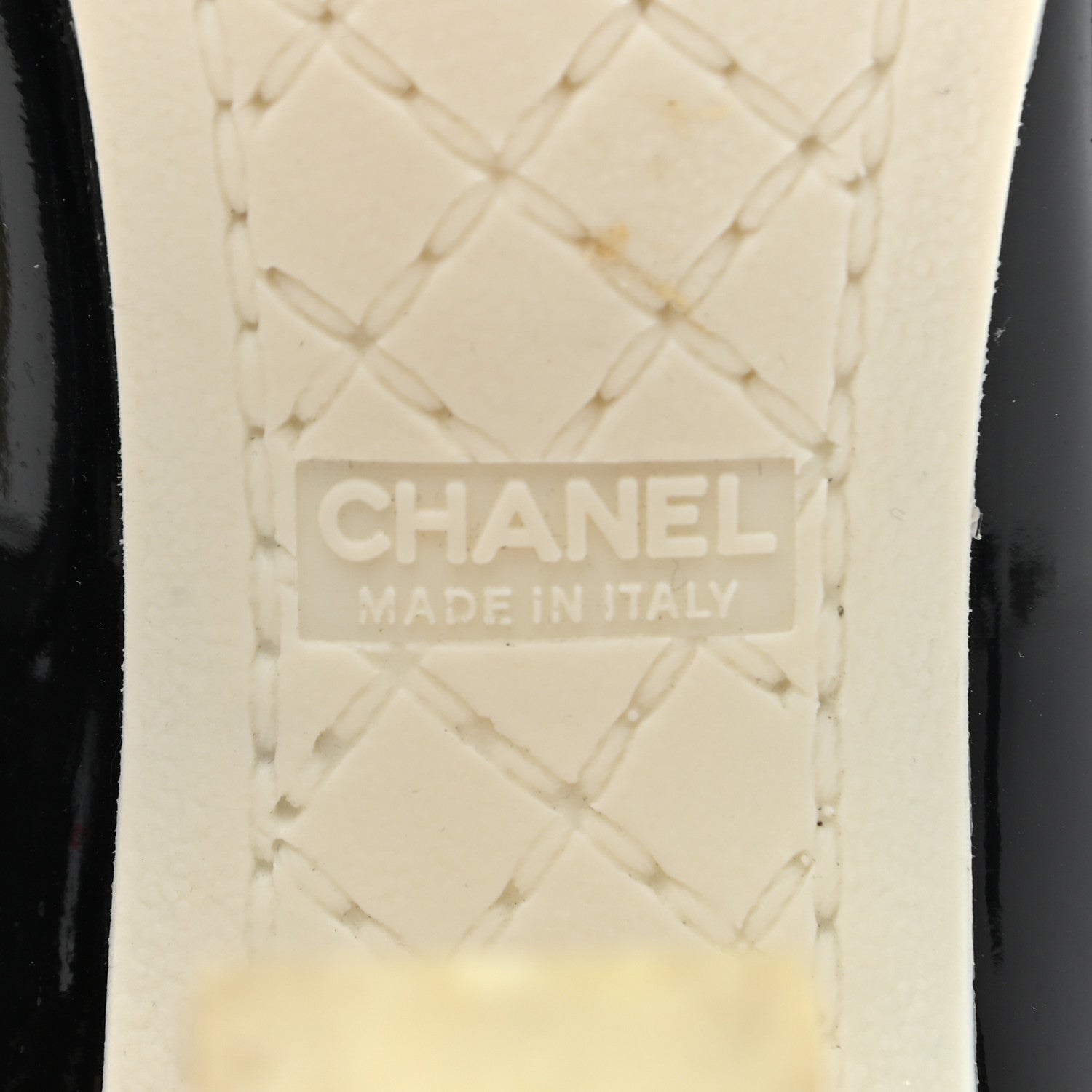Chanel Lambskin Patent Cap Toe Boat Pumps 38 Black White 6 of 7