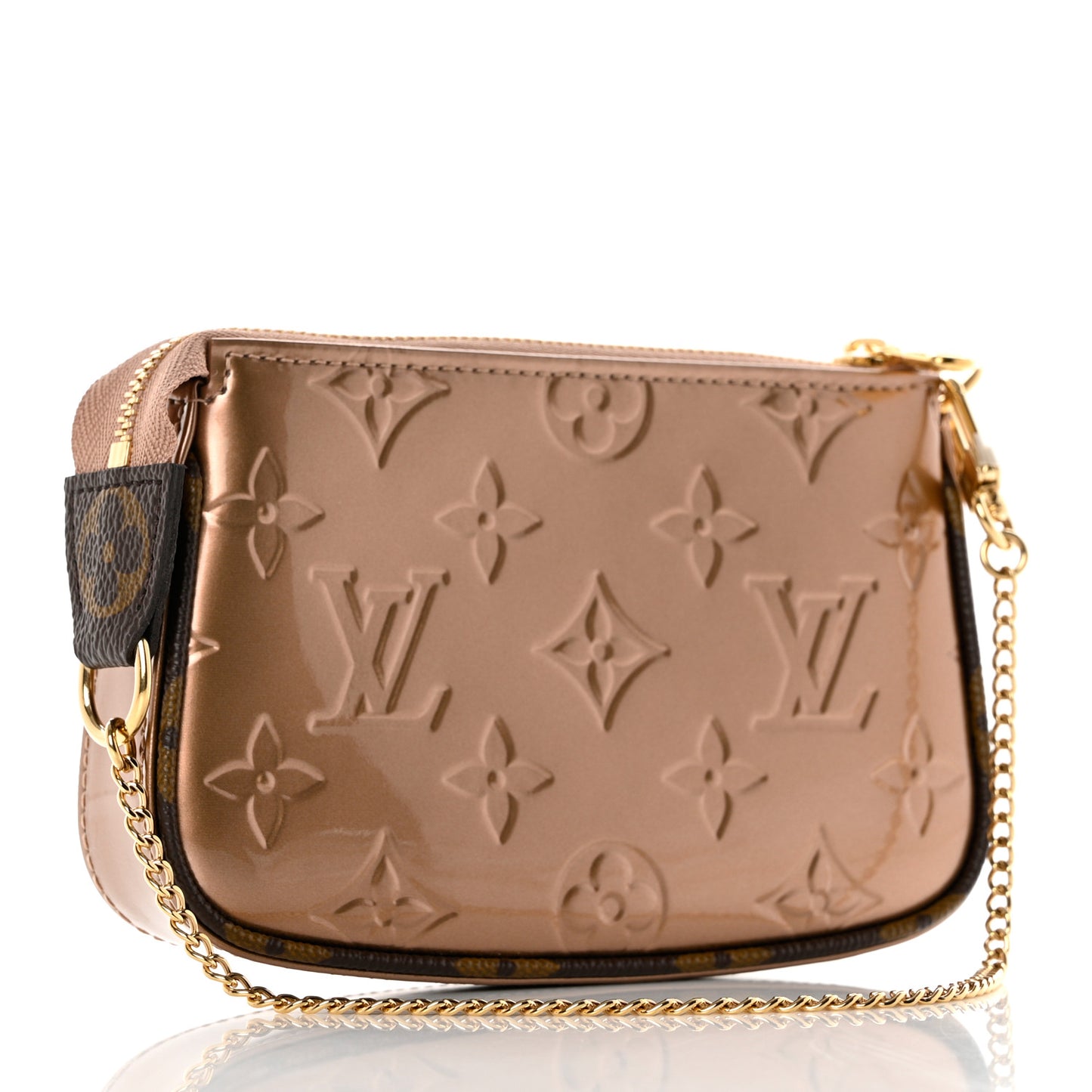 Metallic Vernis Mini Pochette Accessories Rose Gold