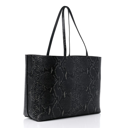 Jimmy Choo Snakeskin Embossed Calfskin JC Tote Anthracite 3 of 11
