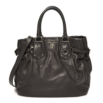 Prada Soft Calf Shoulder Bag Dark Grey 1 of 12
