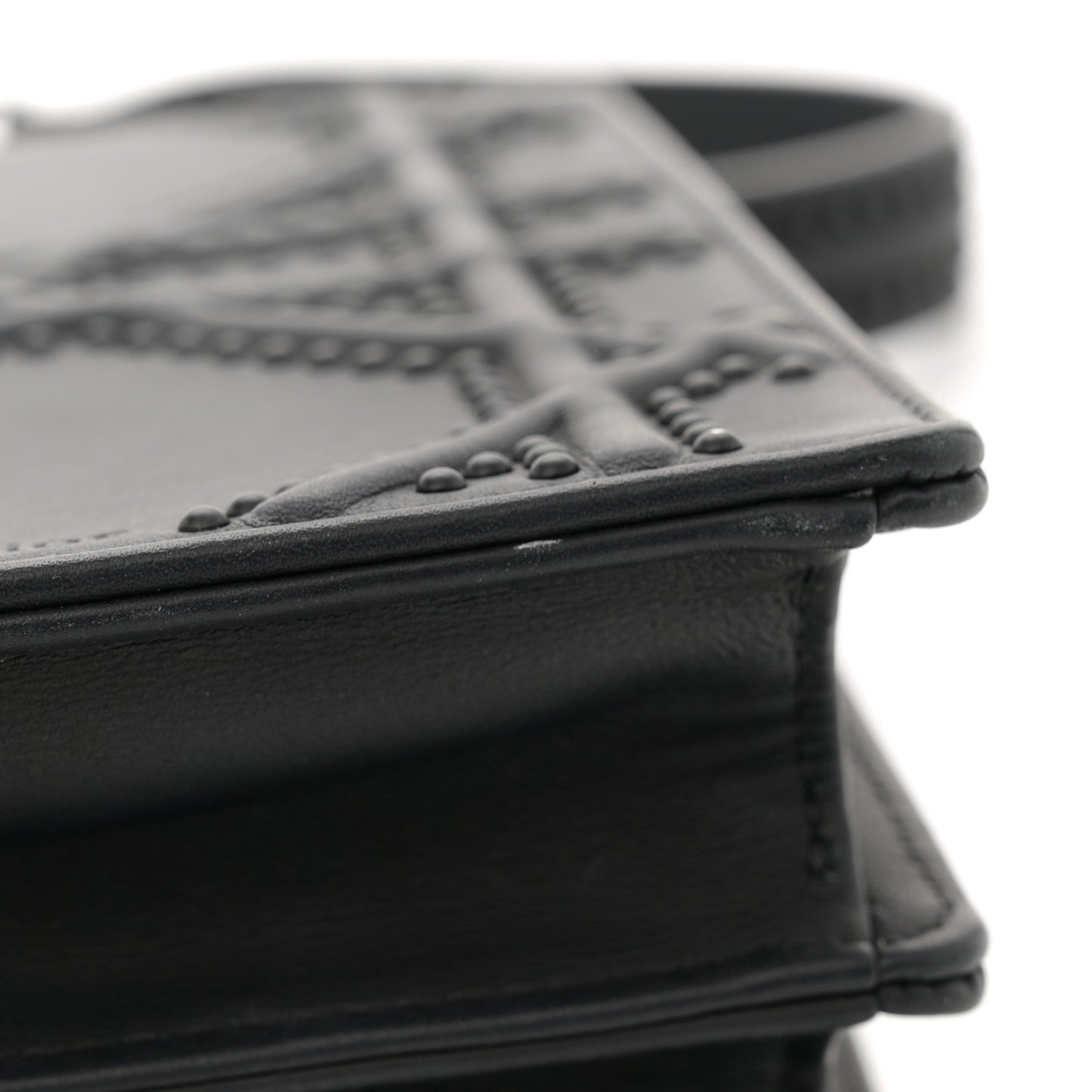 Ultra Matte Calfskin Studded Vertical Diorama Black