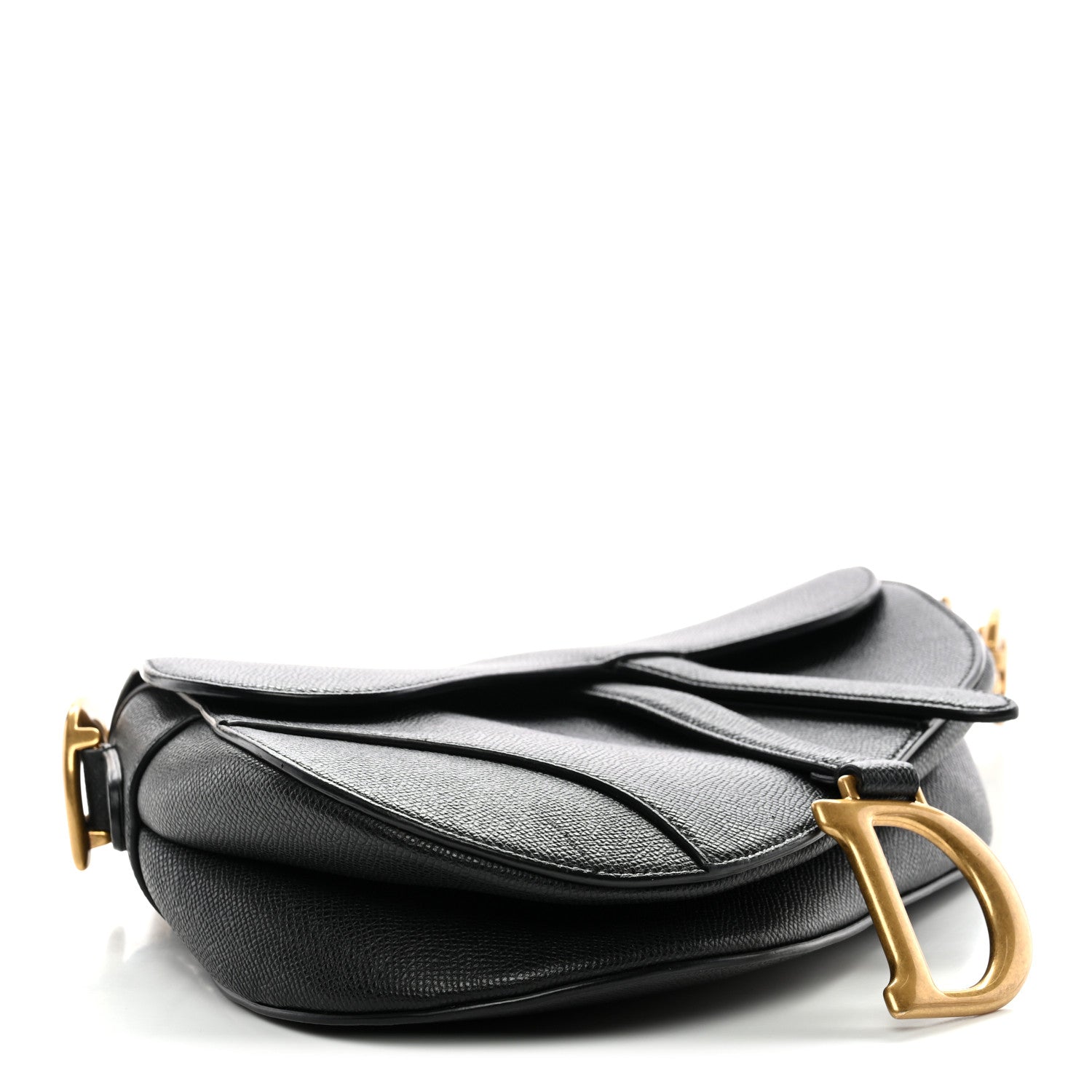 Christian Dior Grained Calfskin Saddle Bag Black 4 of 11