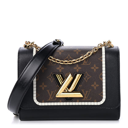 Louis Vuitton Calfskin Monogram Braided Twist Shoulder Bag MM Black 1 of 4