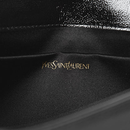 Saint Laurent Textured Patent Monogram Large Belle De Jour Clutch Black 6 of 9