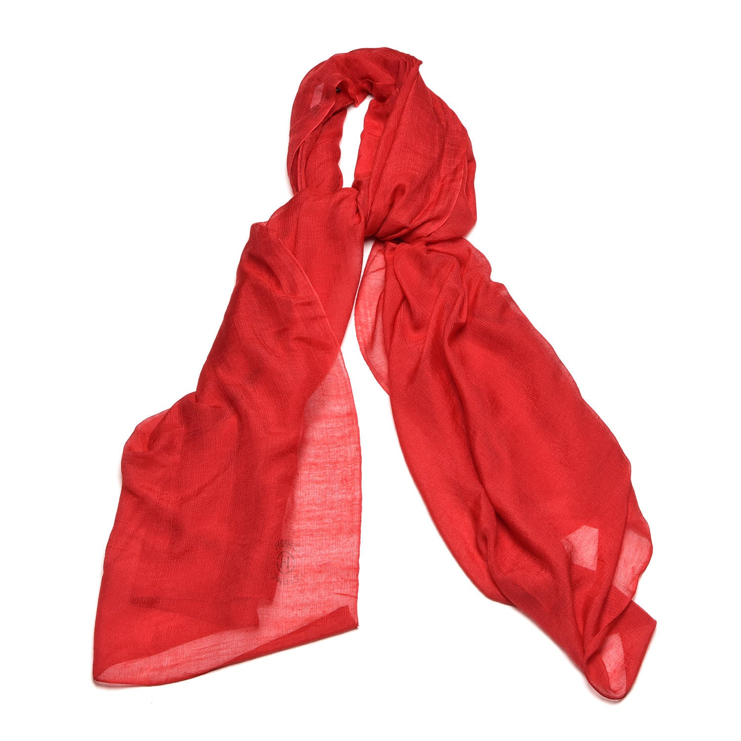 Hermes Cashmere Silk Plume Unie Stole Red 1 of 5