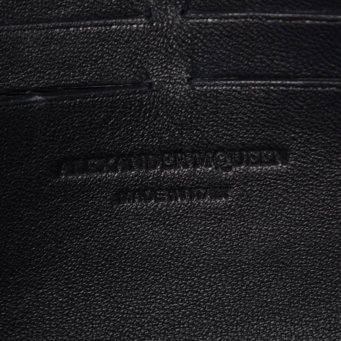 Calfskin Skull Wallet on Chain Black