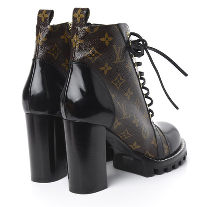 Louis Vuitton Patent Calfskin Monogram Star Trail Ankle Boots 41 Black 4 of 10