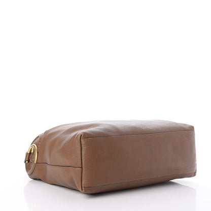 Gucci Pebbled Calfskin Twill Hobo Brown 4 of 9