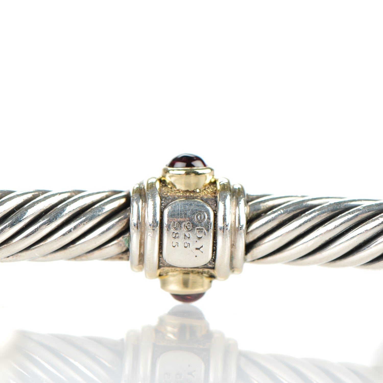 David Yurman Sterling Silver 14K Gold 5mm Cable Renaissance Bracelet 4 of 5