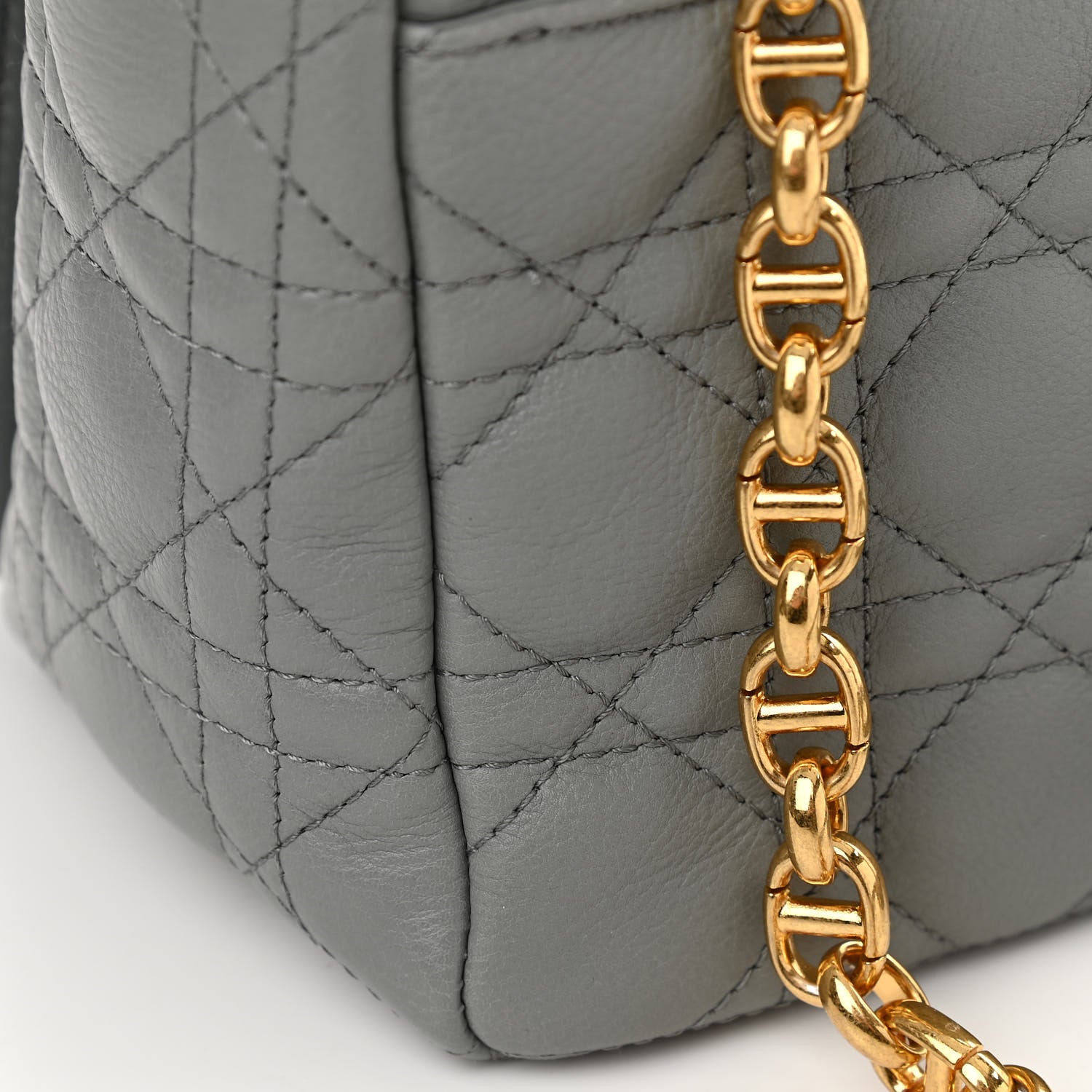 Christian Dior Lambskin Cannage Large Caro Bag Grey Stone 12 of 12