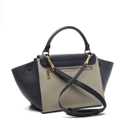 Celine Bullhide Calfskin Grained Nubuck Small Tri-Color Trapeze Dark Blue 2 of 8