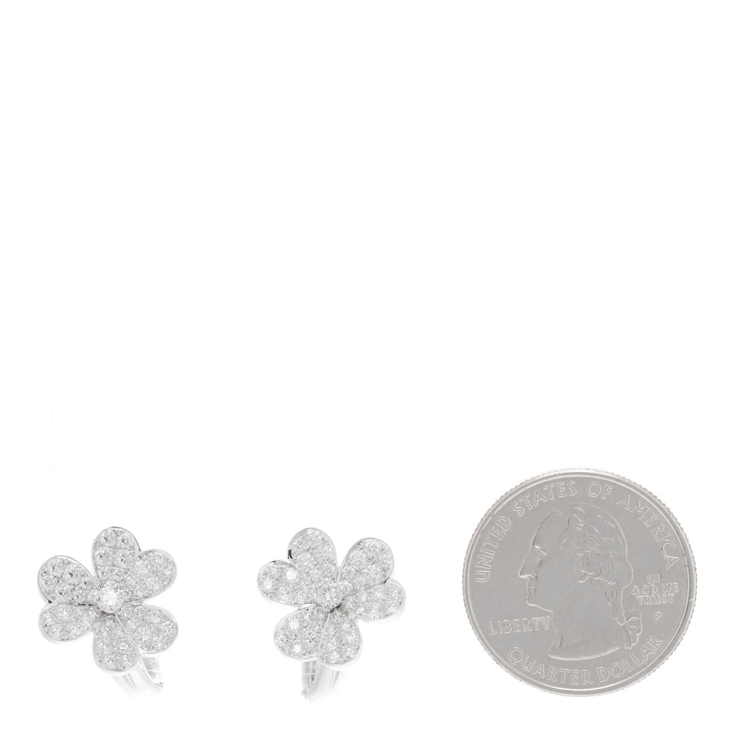 18K White Gold Diamond Small Frivole Pave Earrings