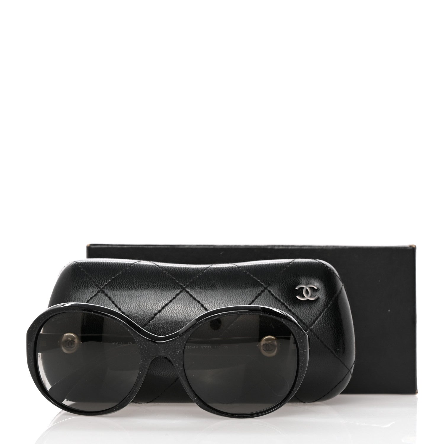 Chanel Glitter Acetate CC Pearl Sunglasses 5211-H Black 8 of 8