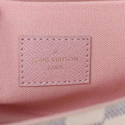 Louis Vuitton Damier Azur Pochette Felicie Chain Wallet Rose Ballerine 7 of 11