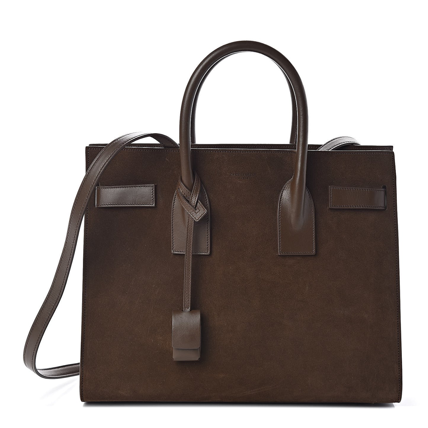 Suede Calfskin Small Sac De Jour Military Brown