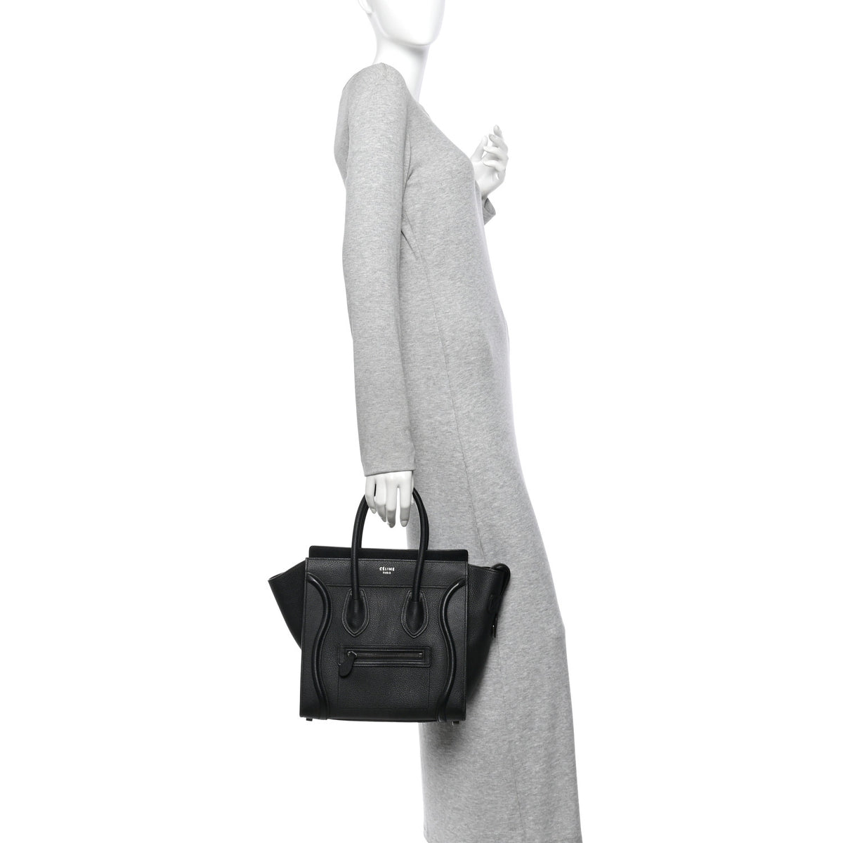 Drummed Calfskin Micro Luggage Black