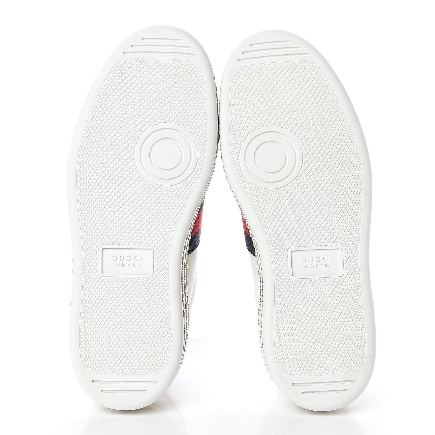 Gucci Calfskin Crystal Web Bee Embroidered Ace Platform Sneakers 34.5 White 9 of 9