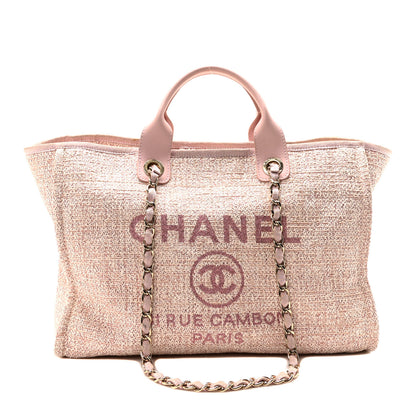 Chanel Lurex Boucle Deauville Medium Tote Pink 1 of 10