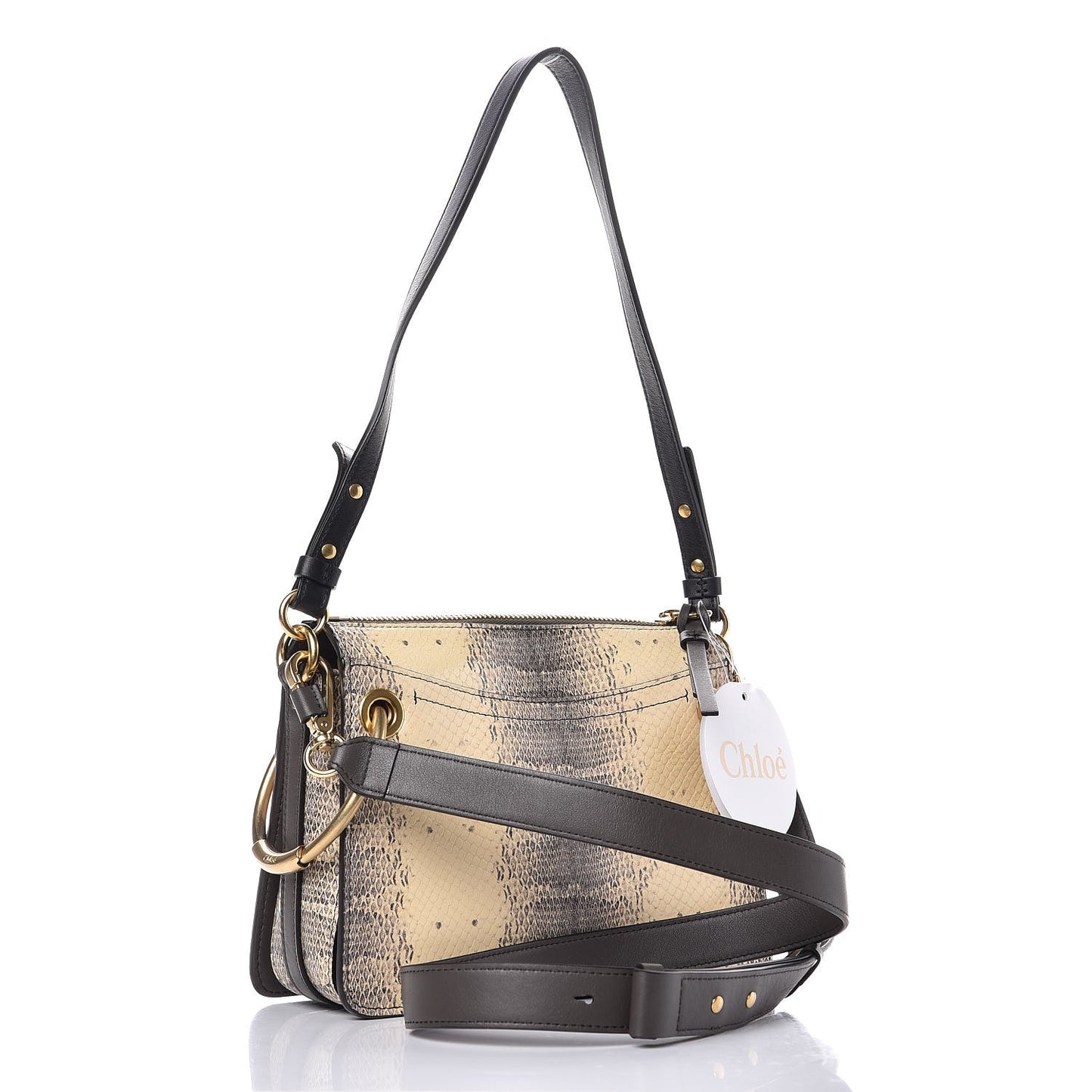 Calfskin Watersnake Embossed Small Roy Bag Cloudy Yellow