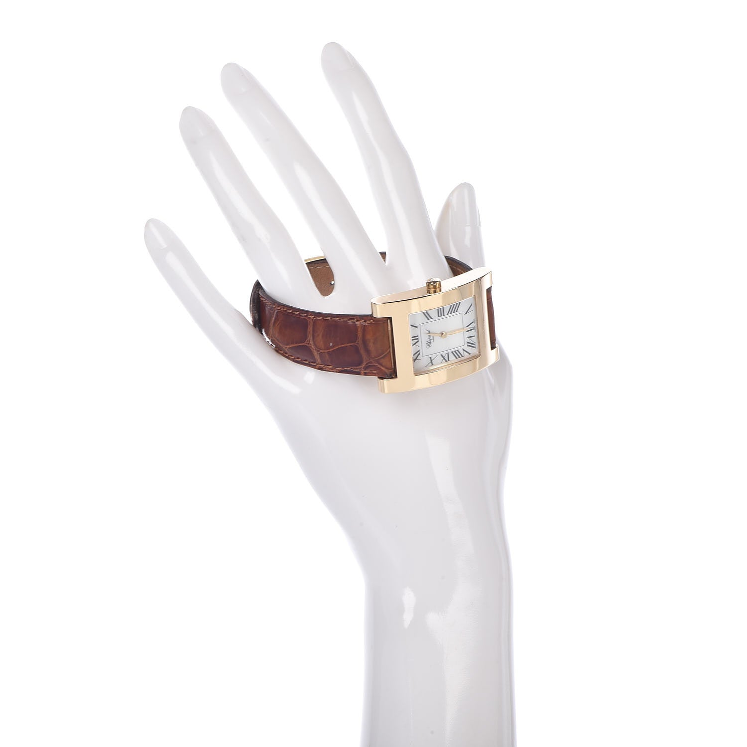 Chopard 18K Yellow Gold Alligator Mother of Pearl 28mm Your Hour Quartz Watch 2 of 11