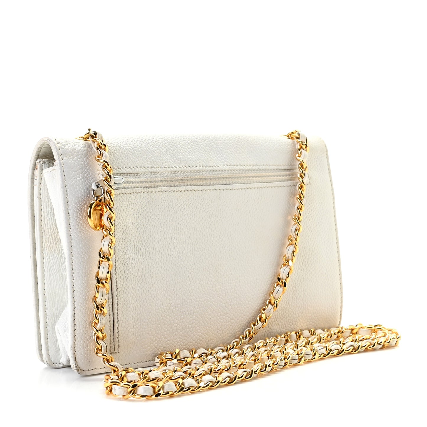 Caviar Timeless CC Wallet on Chain WOC White
