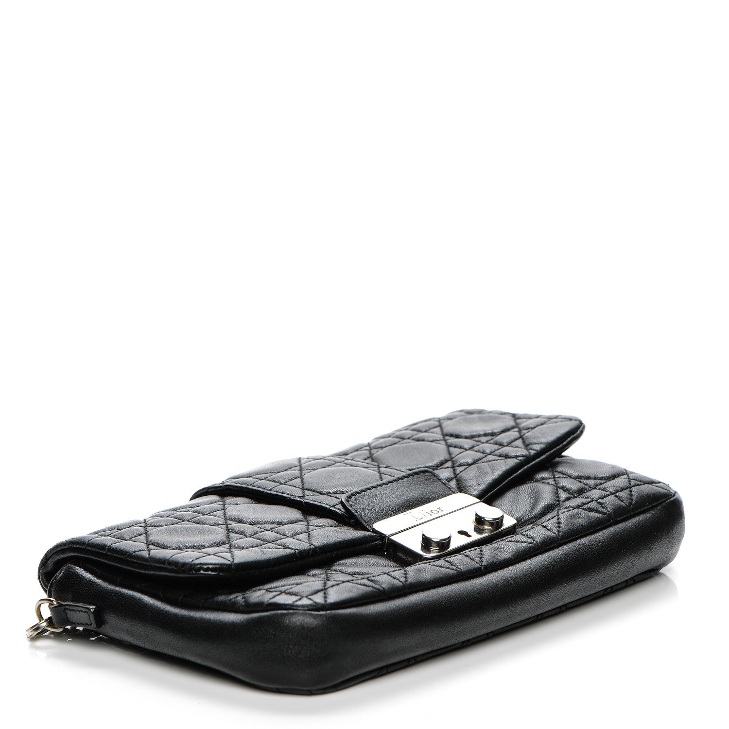 Christian Dior Lambskin Cannage New Lock Pouch Black 4 of 6