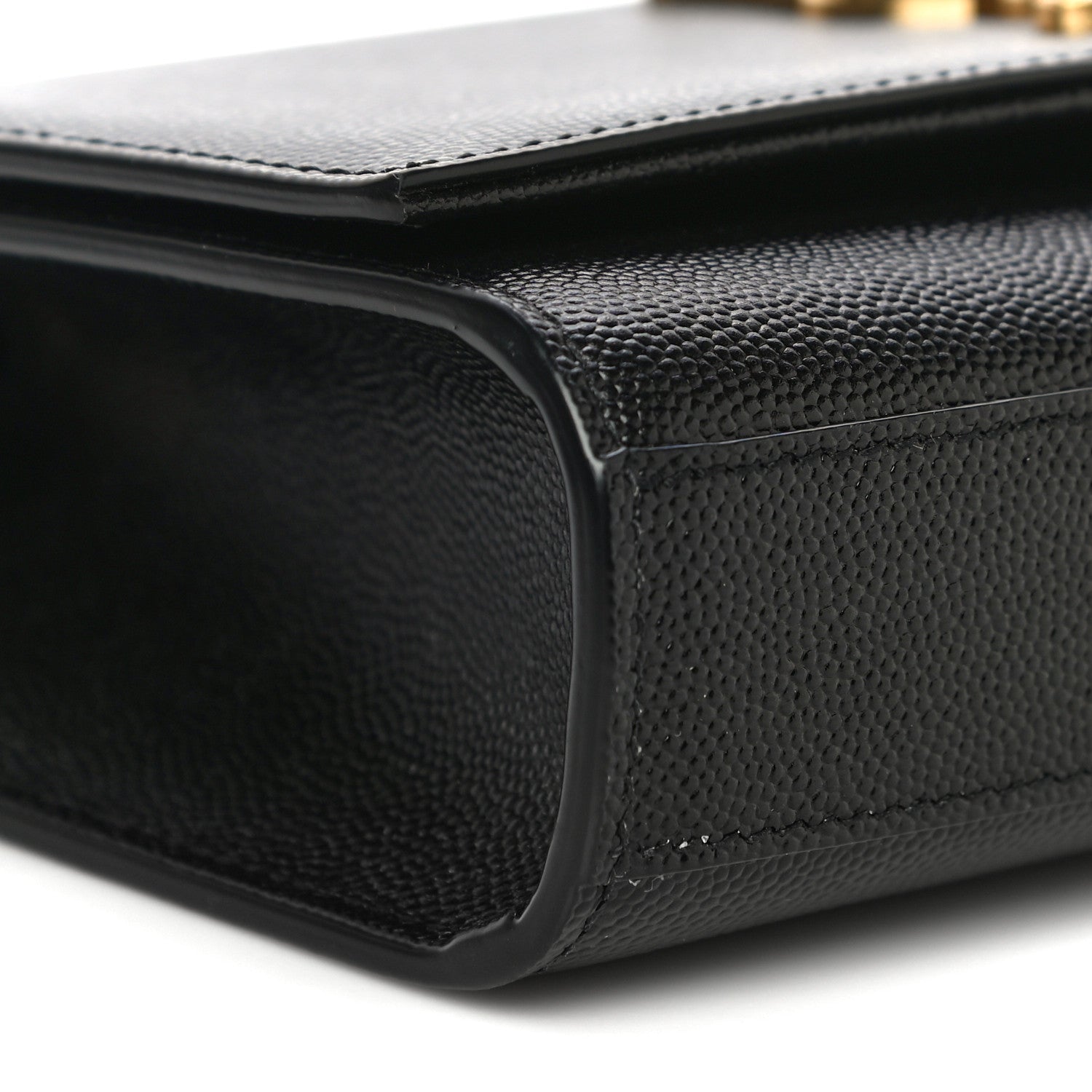 Saint Laurent Grain De Poudre Small Classic Monogram Kate Tassel Satchel Black 9 of 10