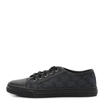 Gucci GG Monogram Calfskin Womens Low Top Sneakers 37 Piombo Black 1 of 7