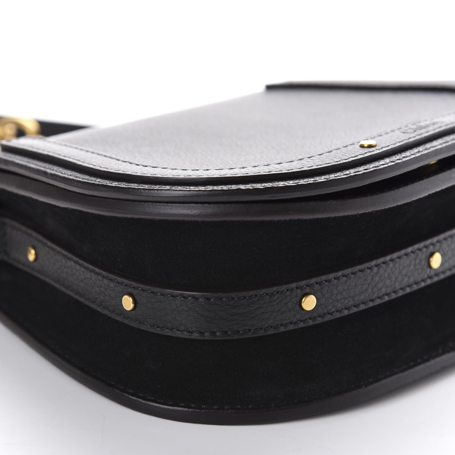Chloe Calfskin Suede Small Nile Bracelet Bag Black 6 of 9