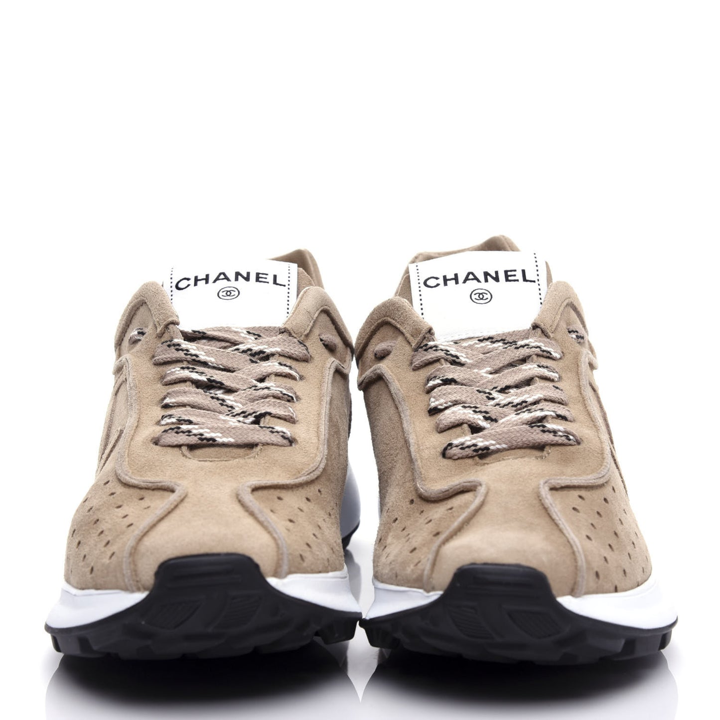 Suede Goatskin CC Sneakers 38.5 Dark Beige