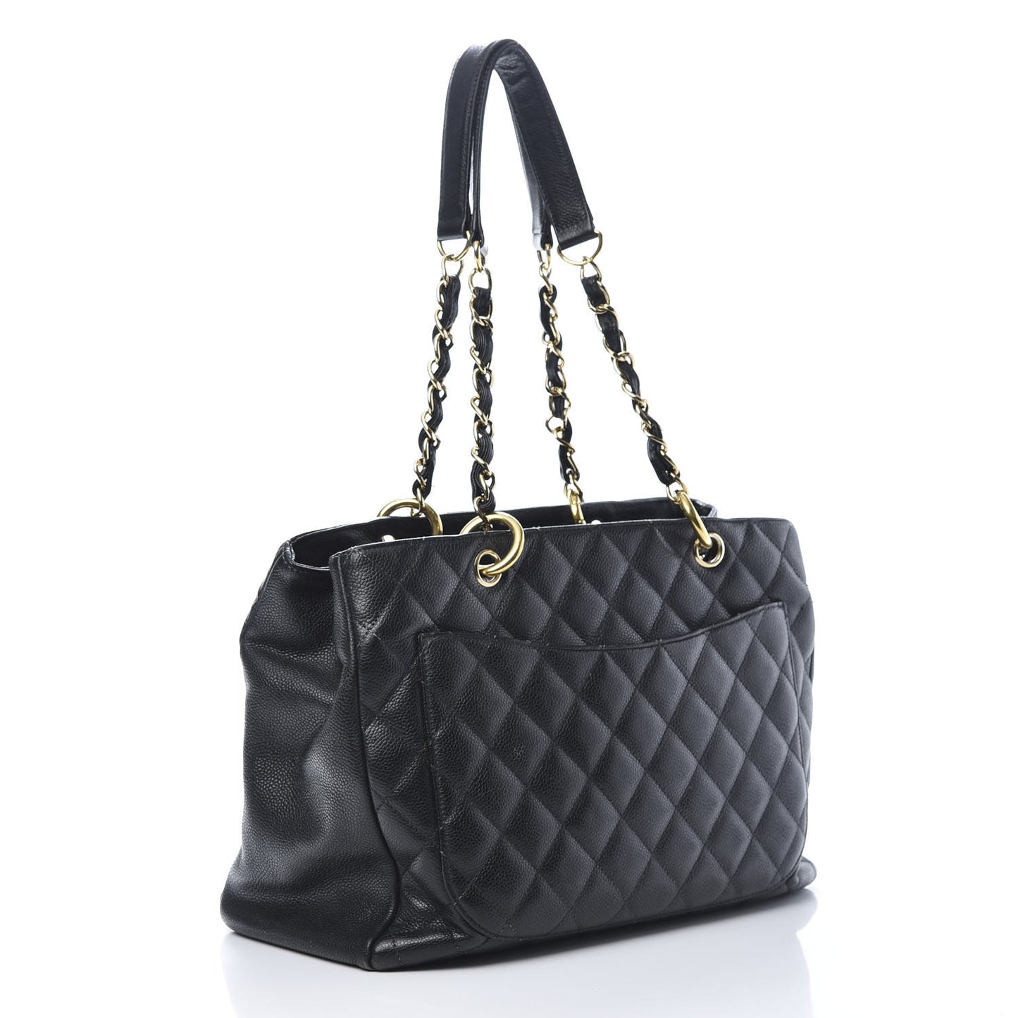 Caviar Quilted Grand Shopping Tote GST Black