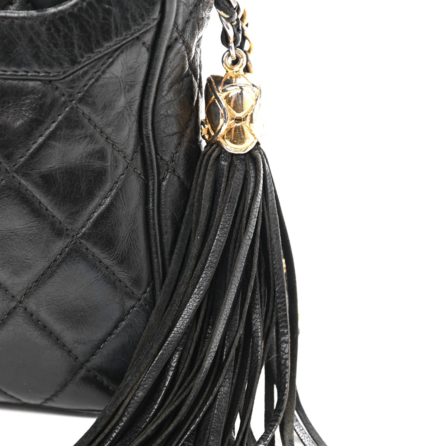 Chanel Lambskin Quilted CC Tassel Camera Case Black 19 of 19