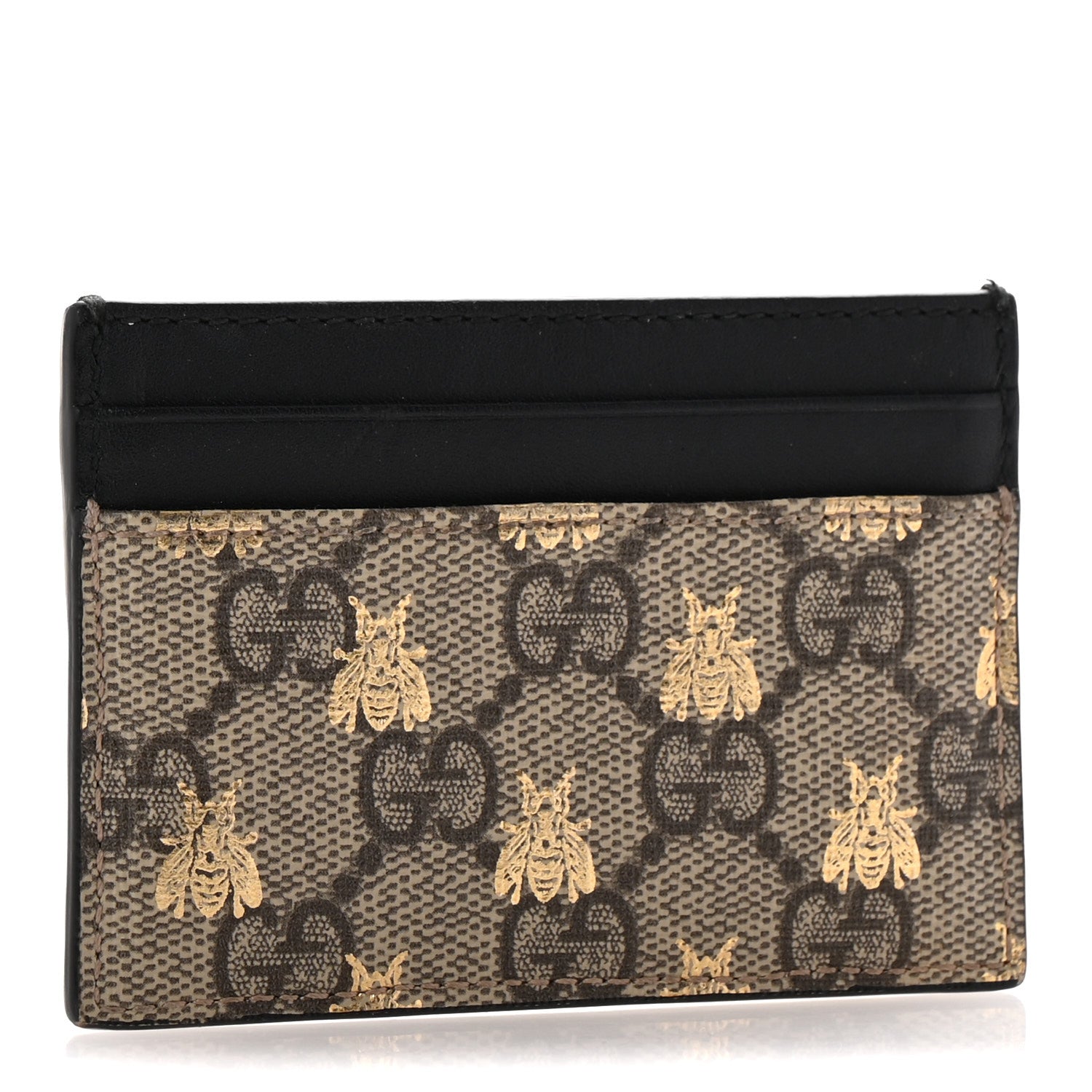 Gucci GG Supreme Monogram Bees Card Holder Black 3 of 9