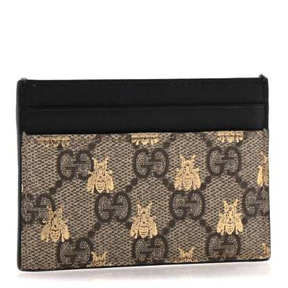 Gucci GG Supreme Monogram Bees Card Holder Black 3 of 9