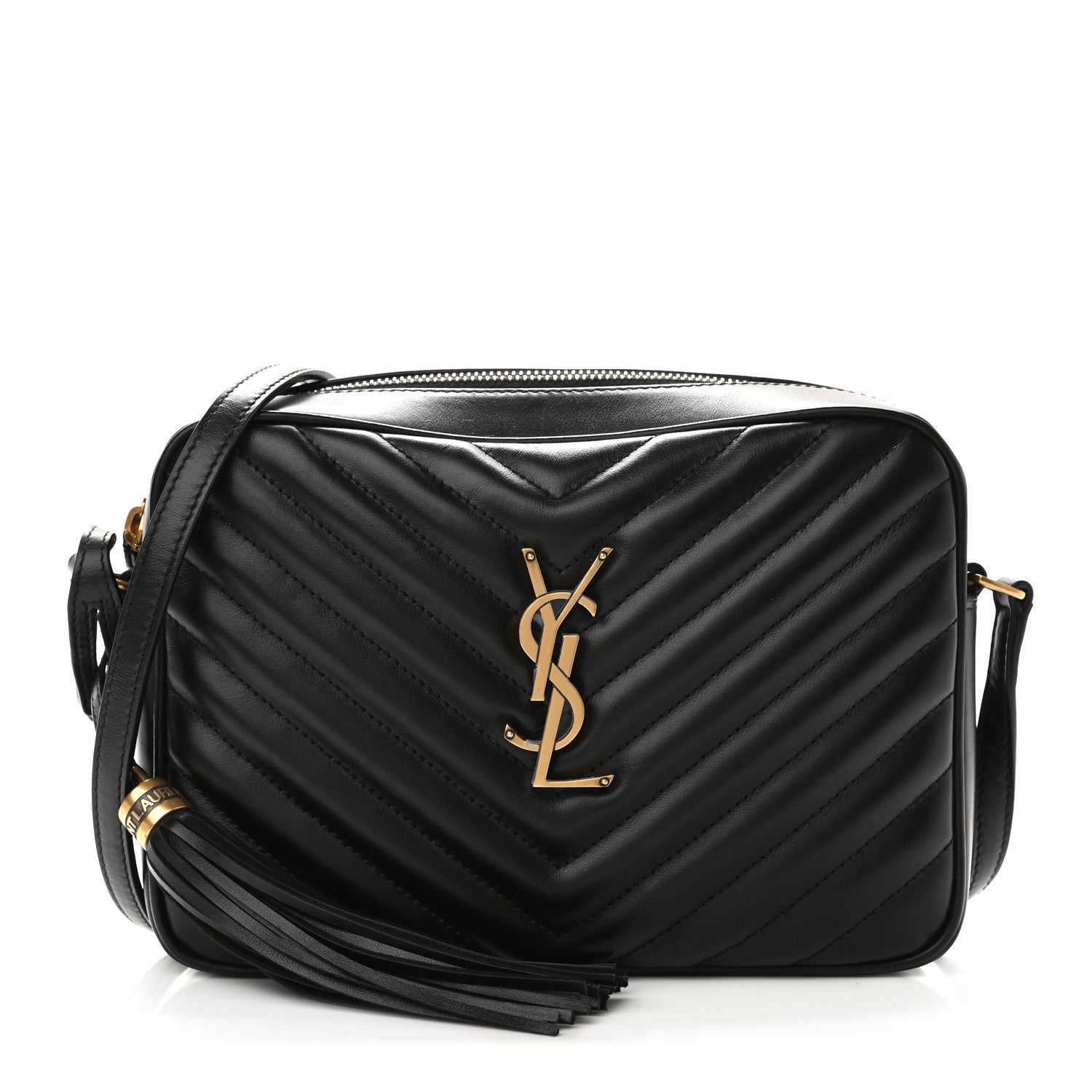 Saint Laurent Calfskin Matelasse Monogram Lou Camera Bag Black 1 of 9