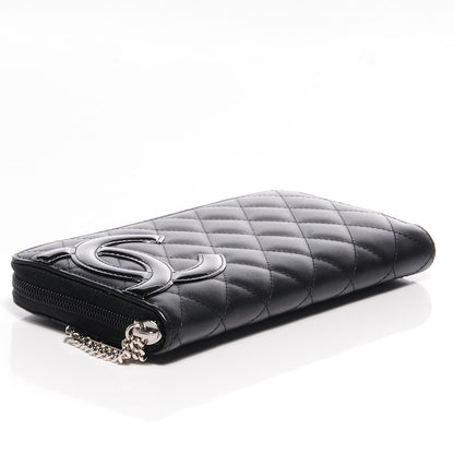 Chanel Calfskin Quilted Cambon Large Gusset Zip Around Wallet Black 4 of 9